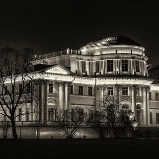 Елагиноостровский дворец, поздним вечером