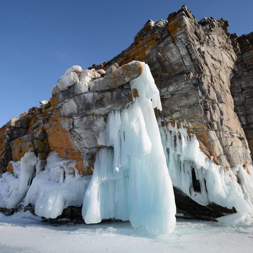 Winter landscape with ice / Зимний Байкал