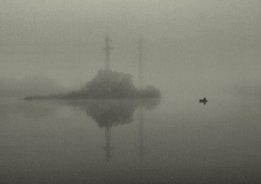 Ноябрь.Туман на реке Сура