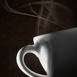 Coffee love. Warm cup of coffee