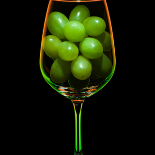 Glass with grapes