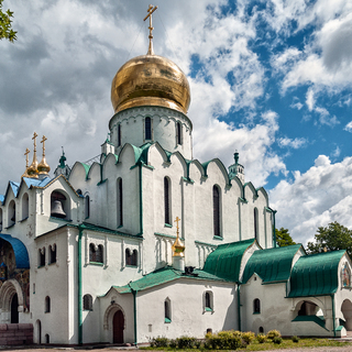 Fedorov Cathedral in Tsarskoye Selo on a sunny, sunny day, St. Petersburg Russia