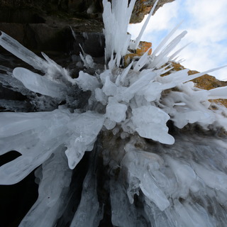 Winter landscape with ice