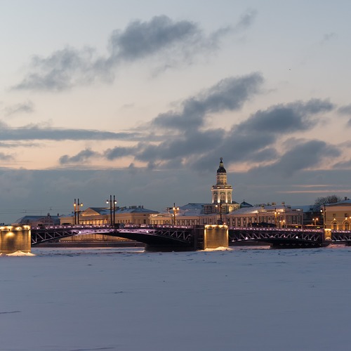 Дворцовый мост, зима, вечер / Питер разное