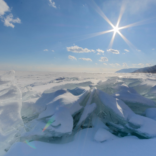 Winter landscape with ice / Зимний Байкал