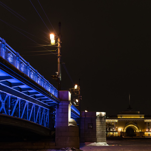 Дворцовый мост, зима, ночь / Питер разное